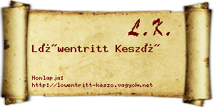 Löwentritt Kesző névjegykártya