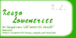 keszo lowentritt business card